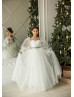 Fashion Tulle Flower Girl Dress With Beaded Belt